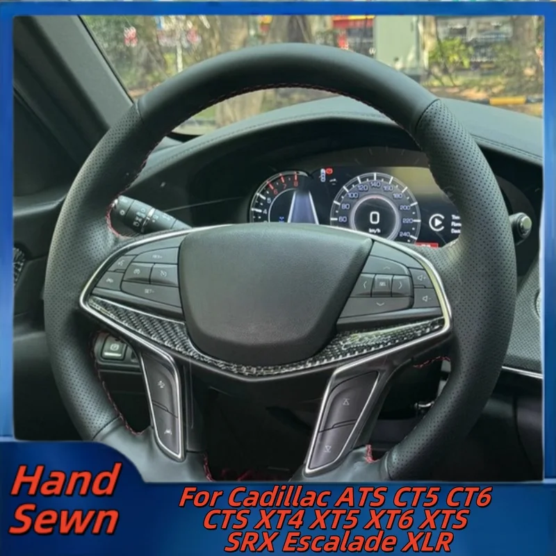 

Car Steering Wheel Cover Hand-Sewn Genuine Leather For Cadillac ATS CT5 CT6 CTS XT4 XT5 XT6 XTS SRX Escalade XLR Car Accessories