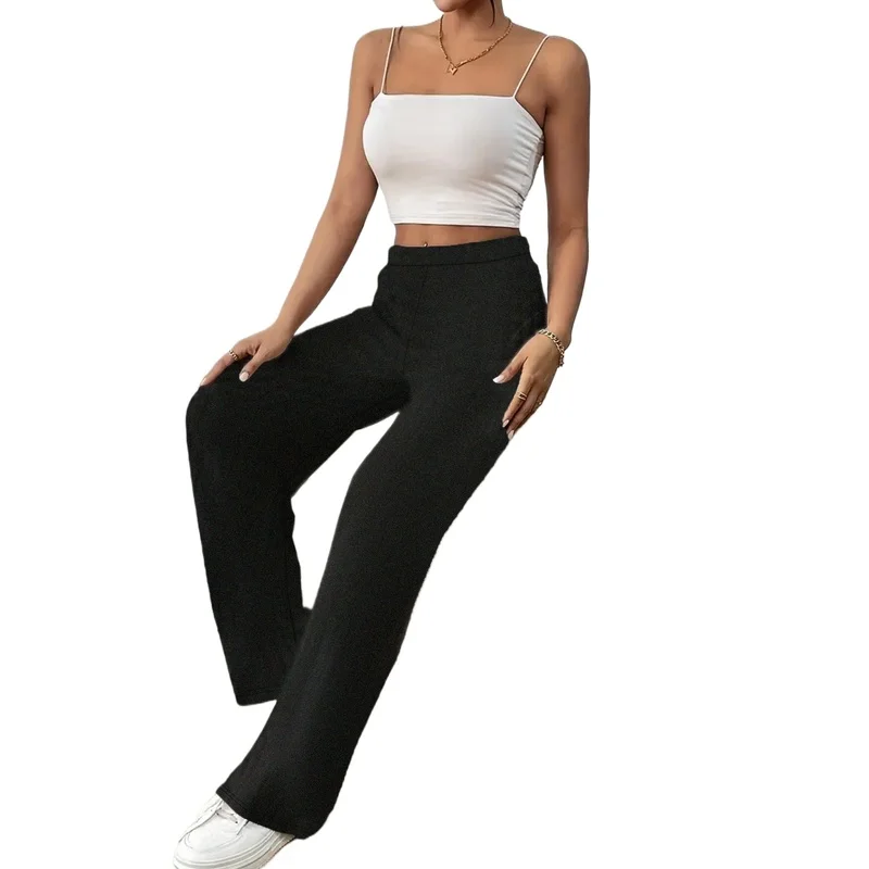 

2026 Classic Plus Size Regular Waist Straight Slim Leg Trousers