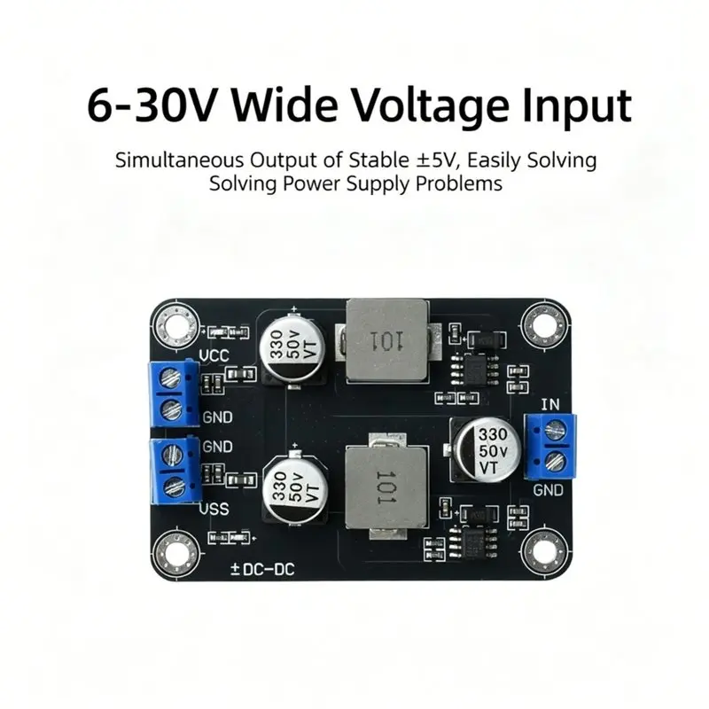 Y47A TPS5430 DC-DC Step-Down Module Wide Input 6-30V to ±5V Dual Output Single Power Supply Low Ripple Board