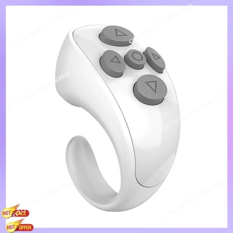 CLCU Ring Controller E-Book Page Turner Sofortige Fernbedienung Ringmusik Video Controller Fortiktok IOS Android Laptop Weiß