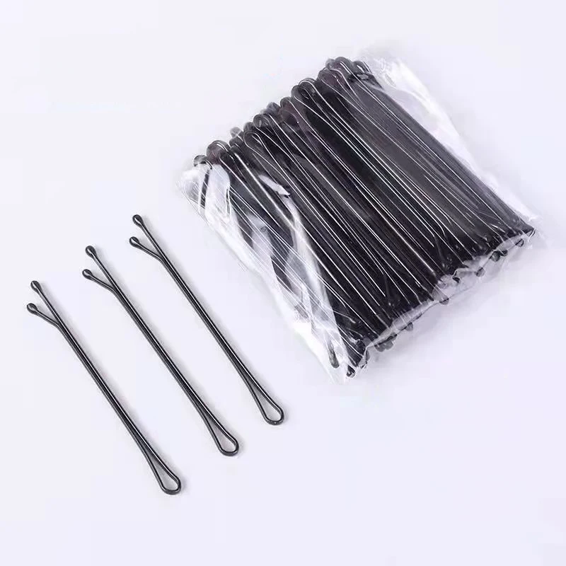 AWAYTR 50/100 PCS 5.5cm U Shaped Alloy Hairpins Waved Hair Clips Metal Black Bobby Pins Barrettes Bridal Hairstyle Tools Hairpin