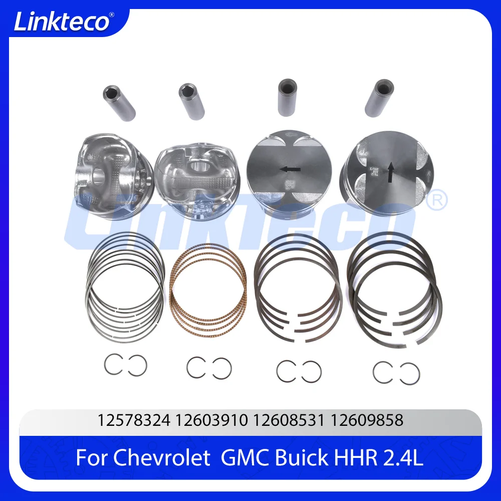 

Engine Piston Kit W/Piston Ring Pin Fit 2.4 L For CHEVROLET CAPTIVA COBALT GMC TERRAIN BUICK LACROSSE PONTIAC G5 HHR 2.4L