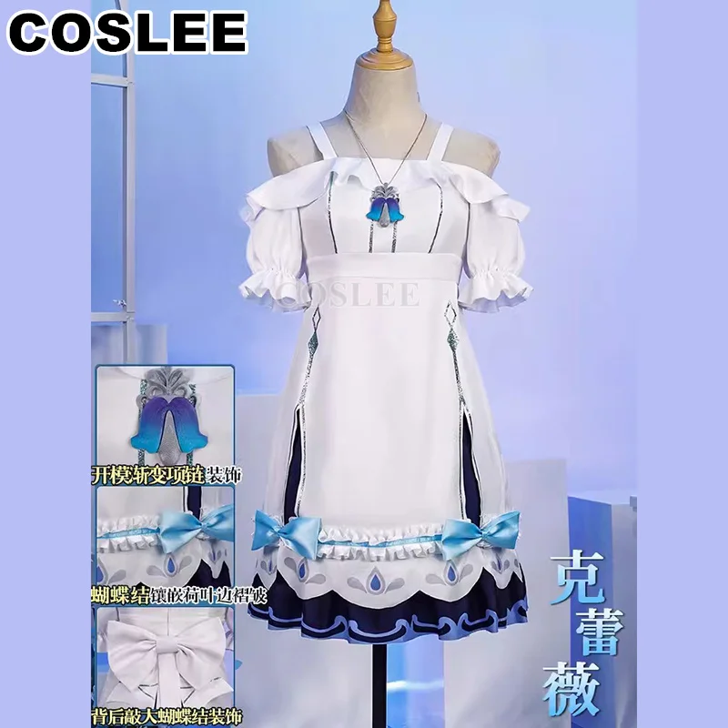 

COSLEE Clervie Cosplay Genshin Impact Costume Sweet Lovely Dress Uniform Game Suit Halloween Carnival Party Outfit Women New