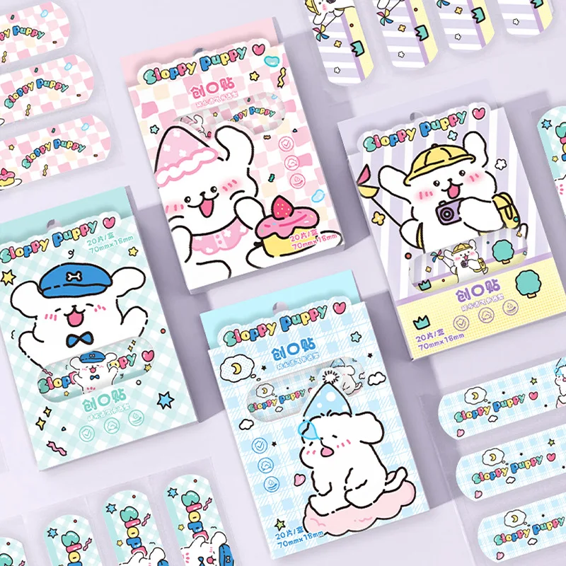 20 ชิ้นน่ารักการ์ตูน Capybara ลูกสุนัขเด็กผ้าพันคอ Breathable กันน้ําในครัวเรือนพลาสเตอร์เด็กแผล Hemostatic Dressing Patch