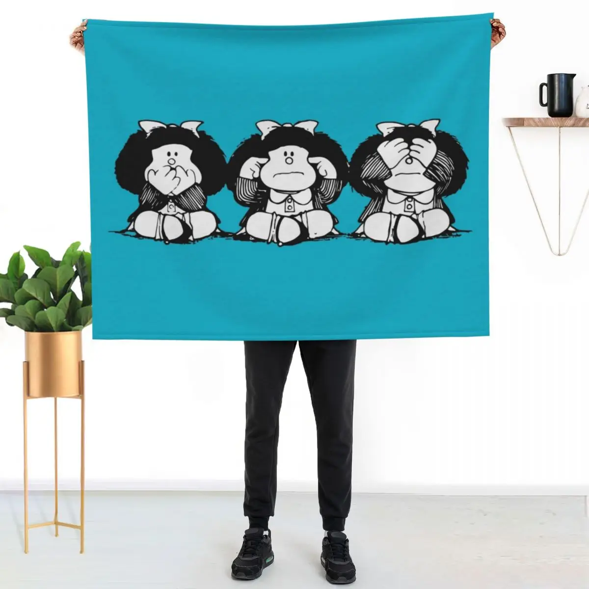 

mafalda x Throw Blanket Warm Plush Fuzzy Blanket for Living Room
