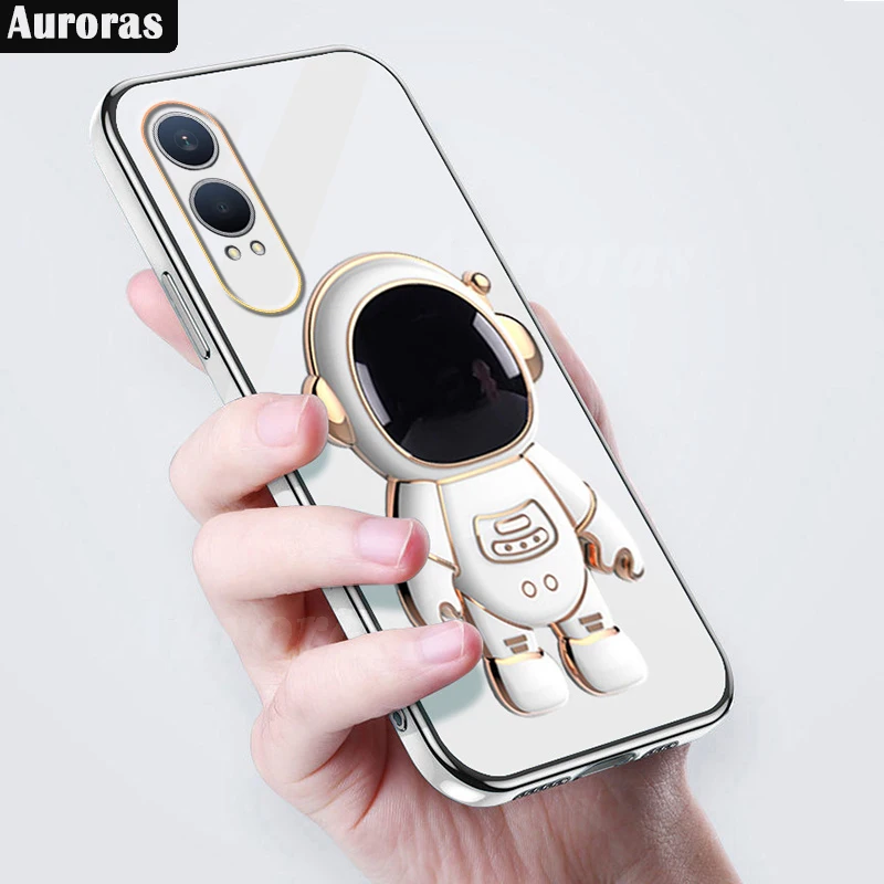 

Auroras For Oneplus Nord CE4 Lite Case Astronaut Stand Plated Bezel Silicone Shell For Oneplus Nord CE3 Lite Cover Fundas