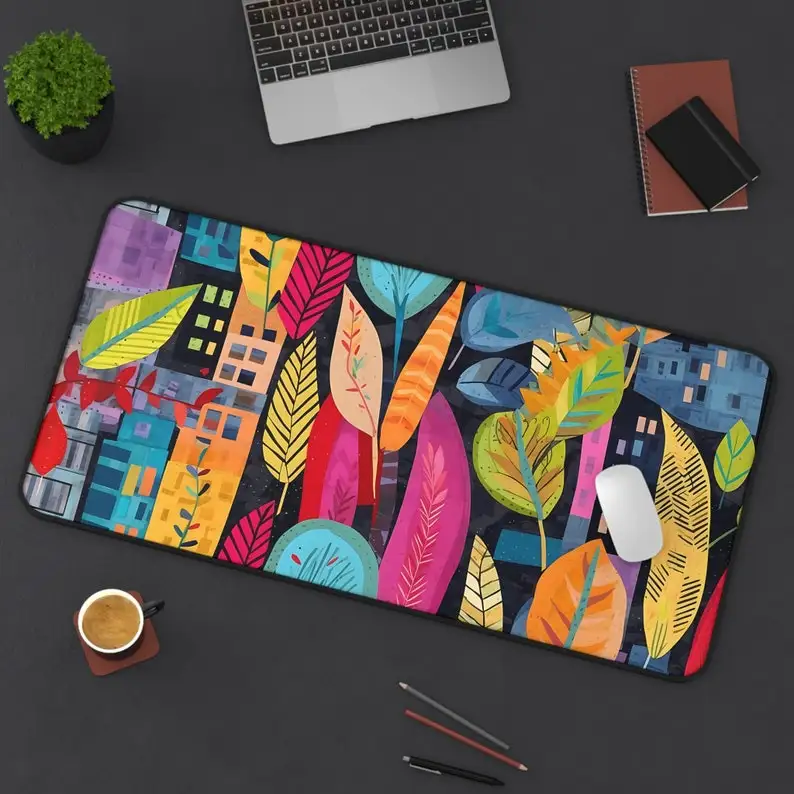 

Коврик для мыши с абстрактным листом, нескользящий водонепроницаемый игровой коврик для мыши, коврик для украшения офисного игрового стола, идеальный подарок для друзей.