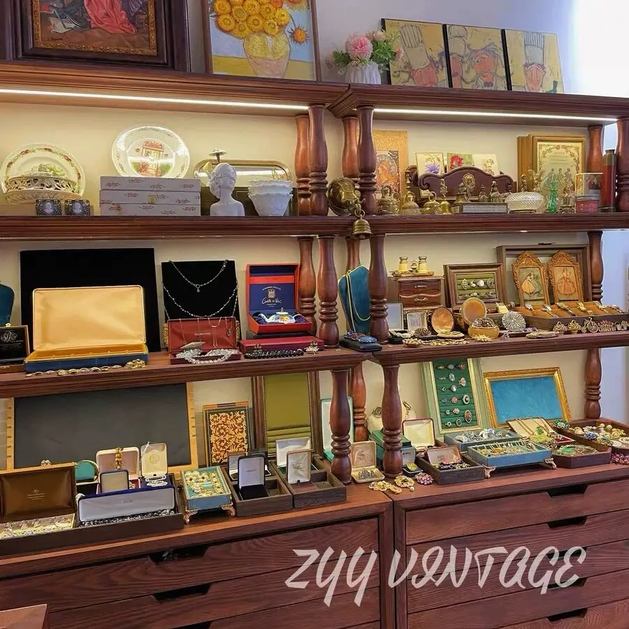 YFY Jewelry Display Stand Jade Wenwan Crystal Showcase Nail Shop Display Cabinet Vintage Locker