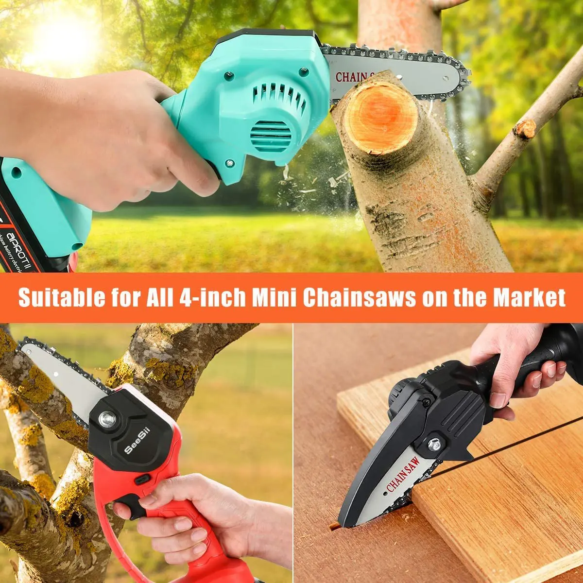 

A23P 4-Inch 1/4 Inch Guide Saw Chain Mini Chainsaw Chain For 4 Inch Cordless Electric Protable Battery Handheld Chainsaw