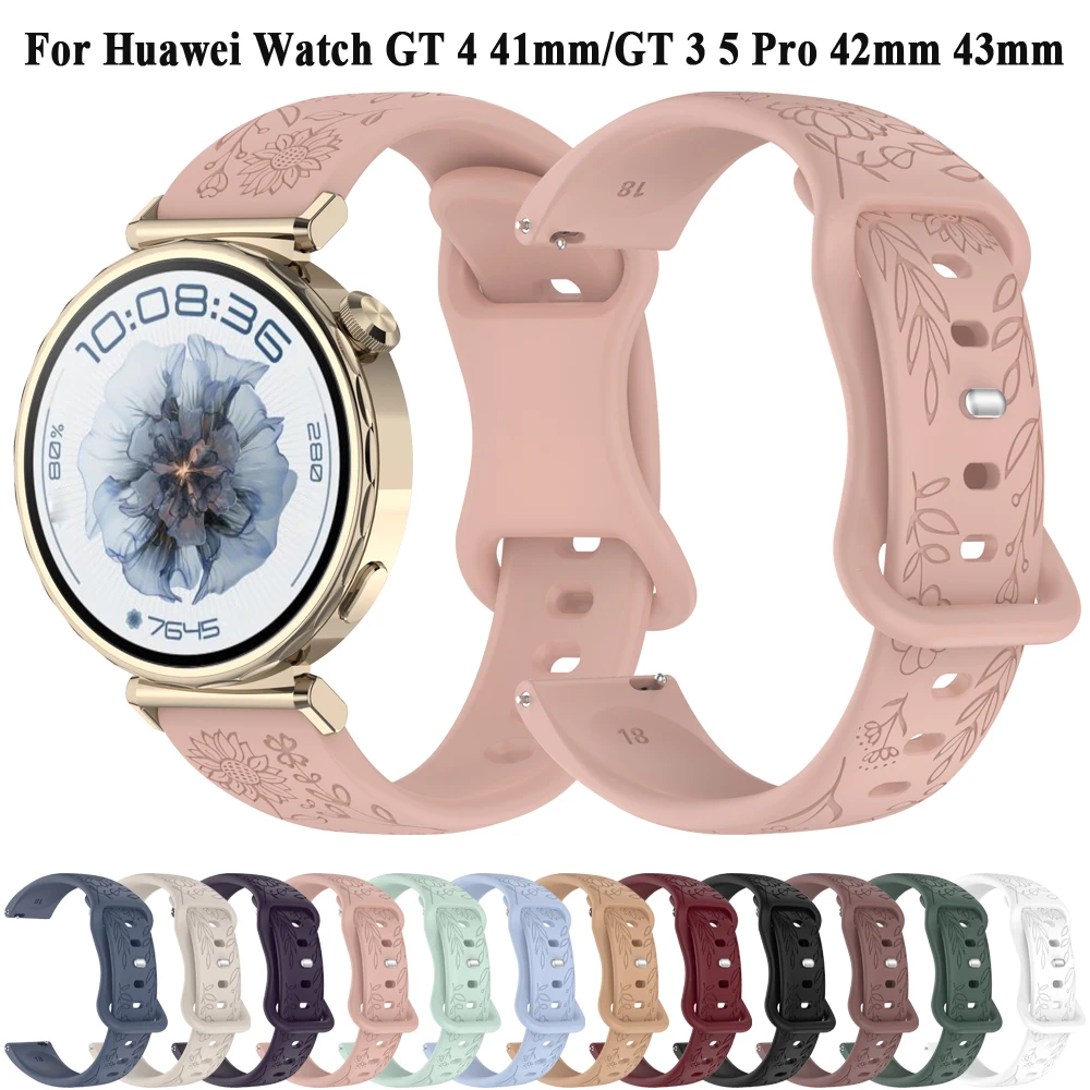 Vivoactive 4S 3S Silikonowy pasek 18mm 20mm do zegarka Huawei Watch GT 4 5 41mm Venu 2S/3S/Forerunner 265S 255S Bransoletka na nadgarstek
