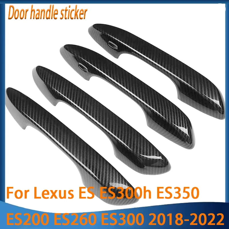 Styling Accessories For Lexus ES ES300h ES350 ES200 ES260 ES300 2018-2022 Carbon Fiber Chrome Car Door Handle Cover Trim Sticker