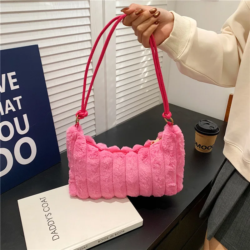 Canvas Wrinkle Bag for Women Shoulder Bags Pleated Bubbles Handbags Padded Casual Underarm Quilted Bag Tote Cloud Bag Purse