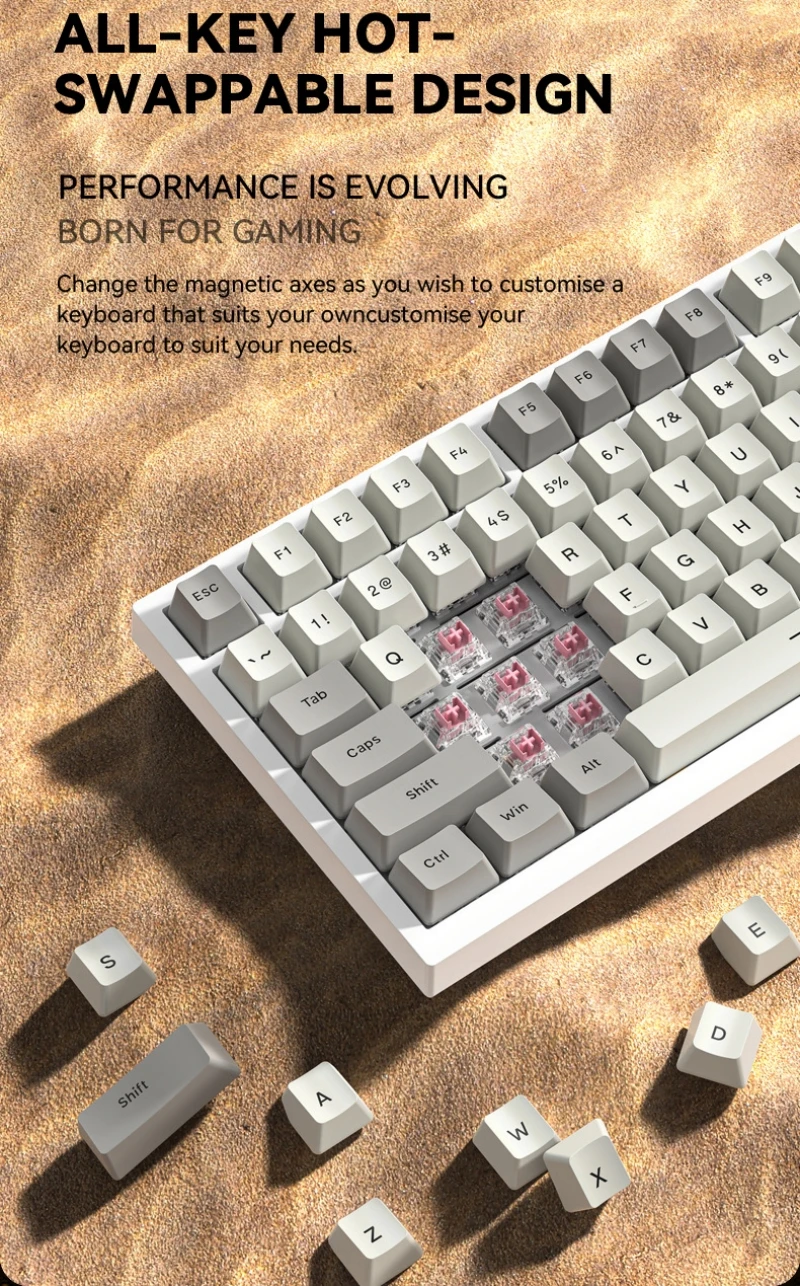Imagem -04 - Teclado Mecânico Personalizado com Interruptor Magnético Rgb K85 82 Teclas 75 Layout Espanhol Russo Coreano Árabe Jogo