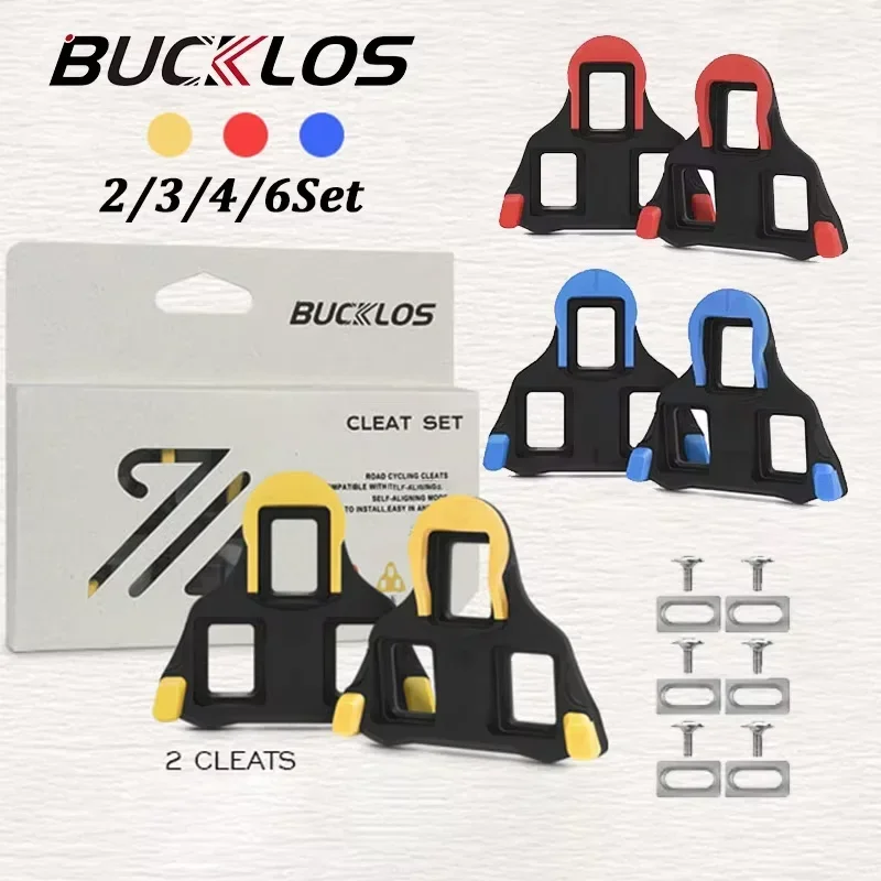 

BUCKLOS Bicycle Cleats for SPD-SL 0/2/6 Degree Lock Pedal Cleats BH10 BH11 BH12 Road Biek Self-locking Pedals Clips Cycling Part