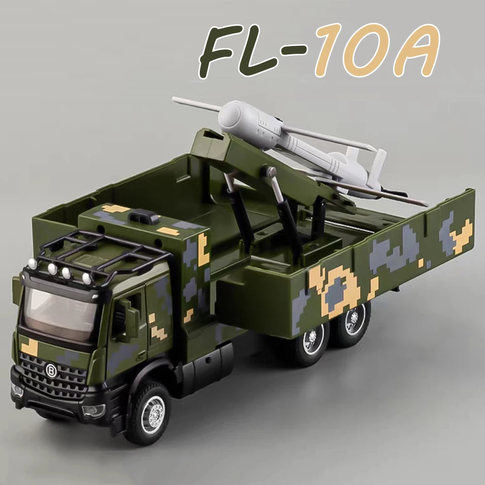 1:35 FL-10A coches de misiles militares modelos de juguetes aleación fundida con sonido ligero vehículos en miniatura modelo para niños regalos de colección