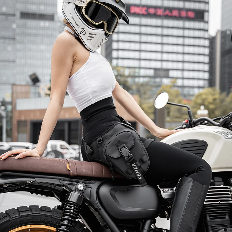 Nuova borsa da gamba per moto da uomo borsa da moto multifunzionale da donna marsupio da motociclista di grande capacità resistente all\'usura