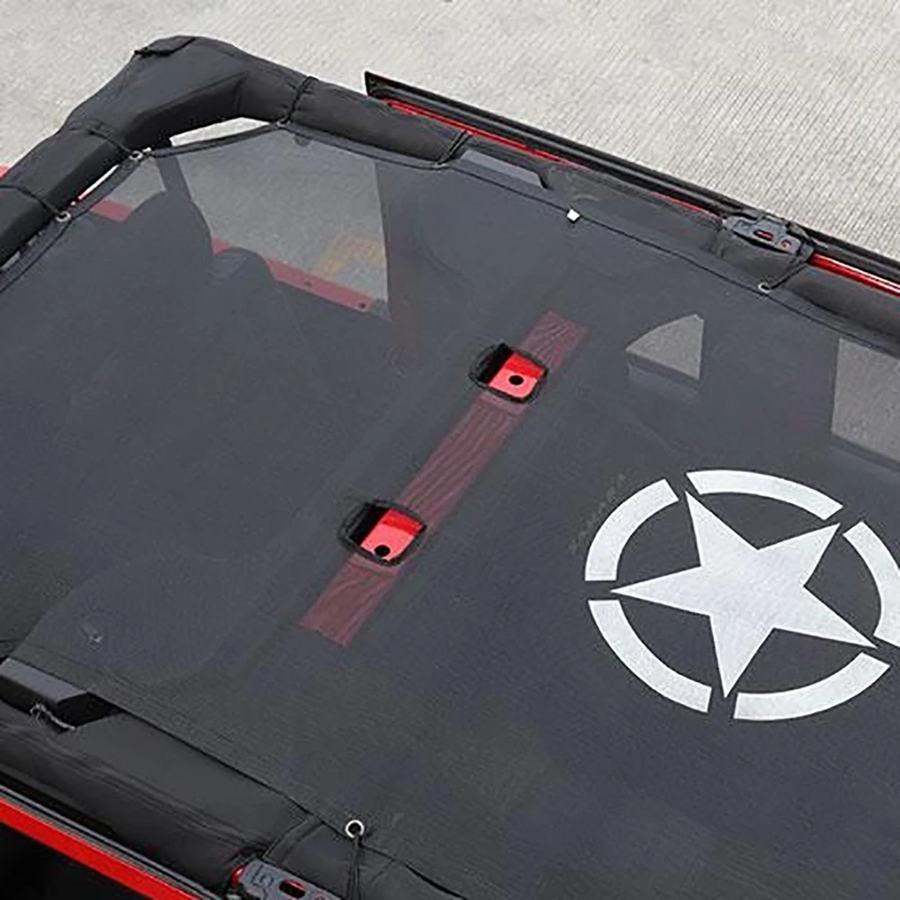 Lantsun J260 Auto Top Sunshade Insulation Net Oxford Top Cover for Jeep for Wrangler JK07-17, 4-doors