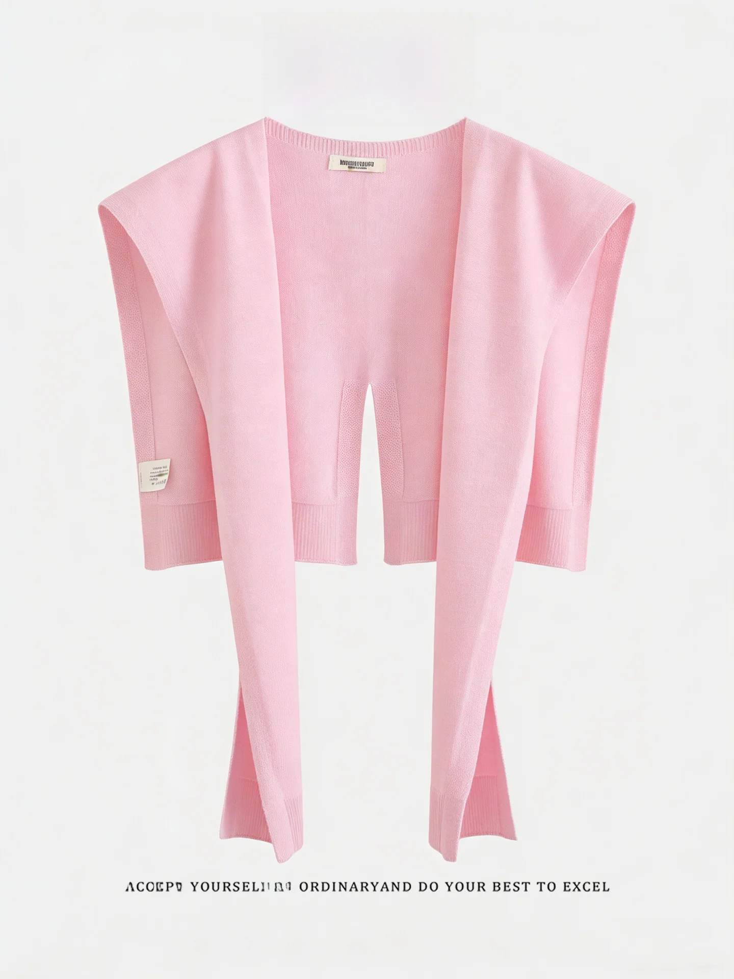 pink-asymmetrical-knitted-shawl-women's-outerwear-2026-new-summer-versatile-skirt-shirt-matching-shoulder-pad