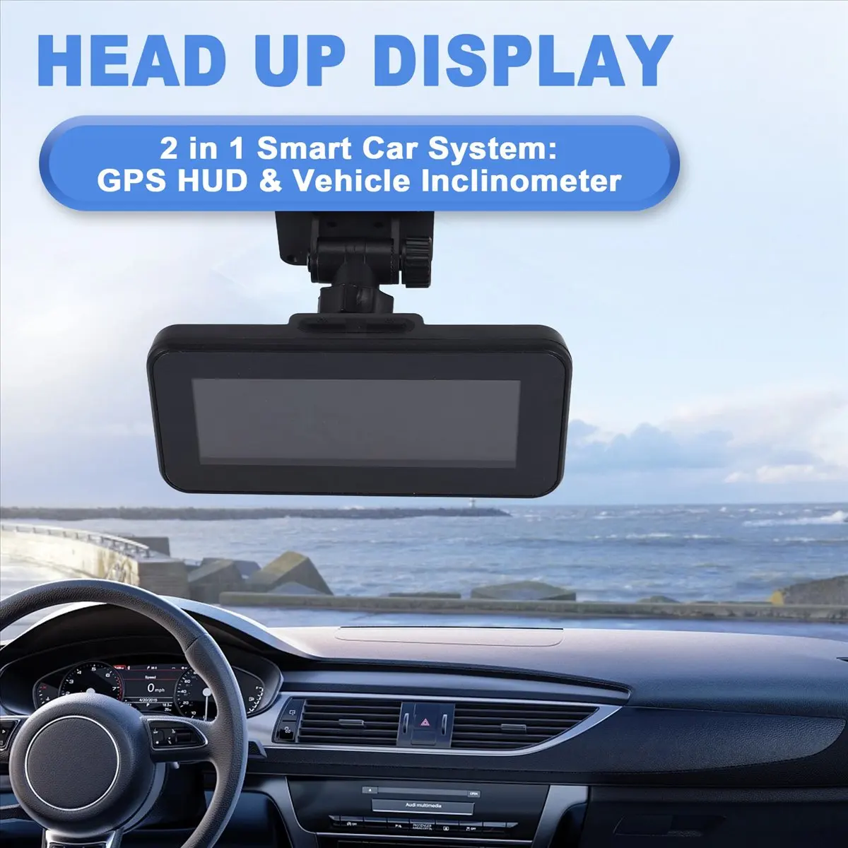 Super Sale For All Cars M60 Car GPS HUD Speedometer Intelligent Inclinometer Off-Road Speed Display Tilt Pitch Angle Compass
