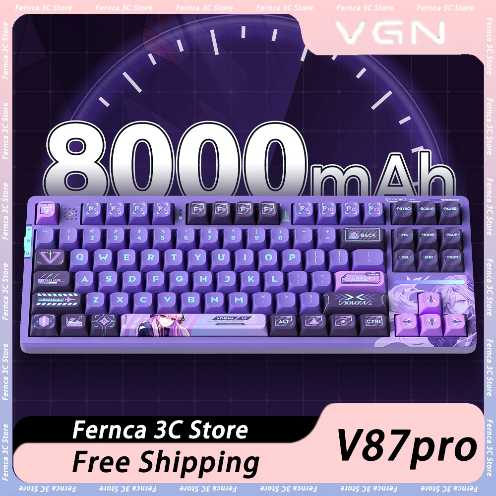 

VGN V87 Mechanical Keyboard RGB Gasket Hot Swap Three Mode Dynamic Gaming Keyboard PBT Keycap Ergonomics Pc Gamer Win Office Mac