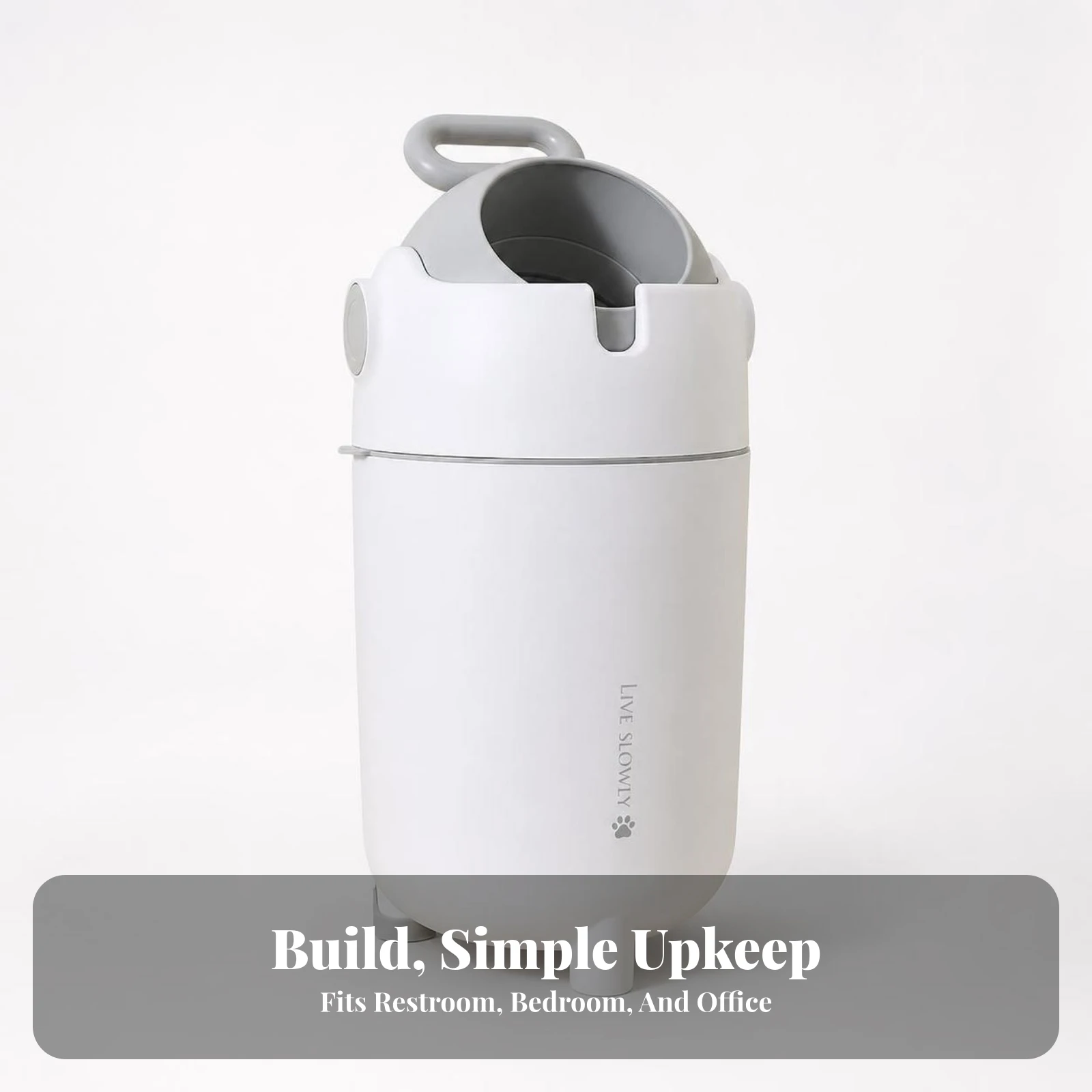 Diaper Pail Easy to Clean Bathroom Waste Bin Waste Bin with Handle Compact Trash Can with Inner Container Sturdy for Parents