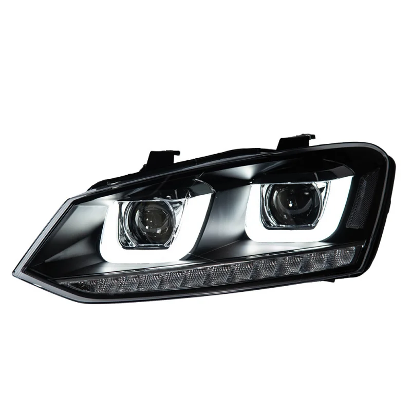 

Suitable for 11-18 Volkswagen Headlight Assembly Modified Double U Style Polo Dual Lens Flowing Turn Signal Da