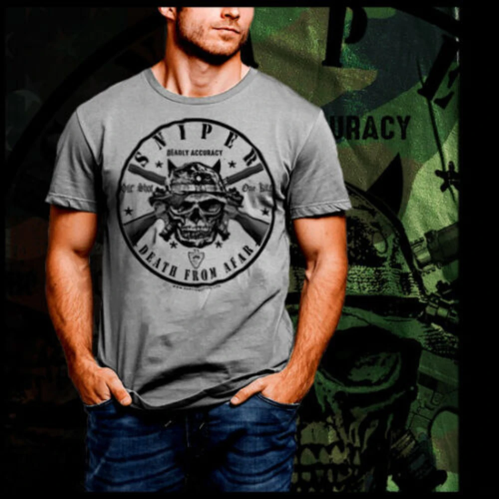 Sniper T-Shirt Military Special Forces Infantryman Iraq War Combat Veteran Tee