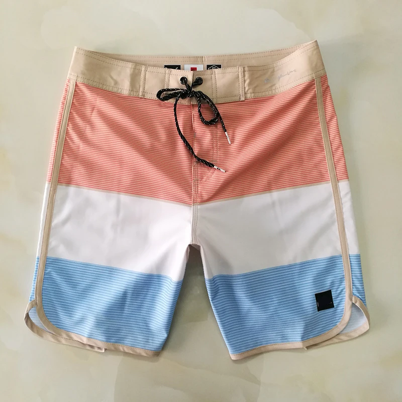 Calções de praia com secagem rápida masculina, roupa de banho, calção de banho, prancheta de surf, cordão, bermuda, verão