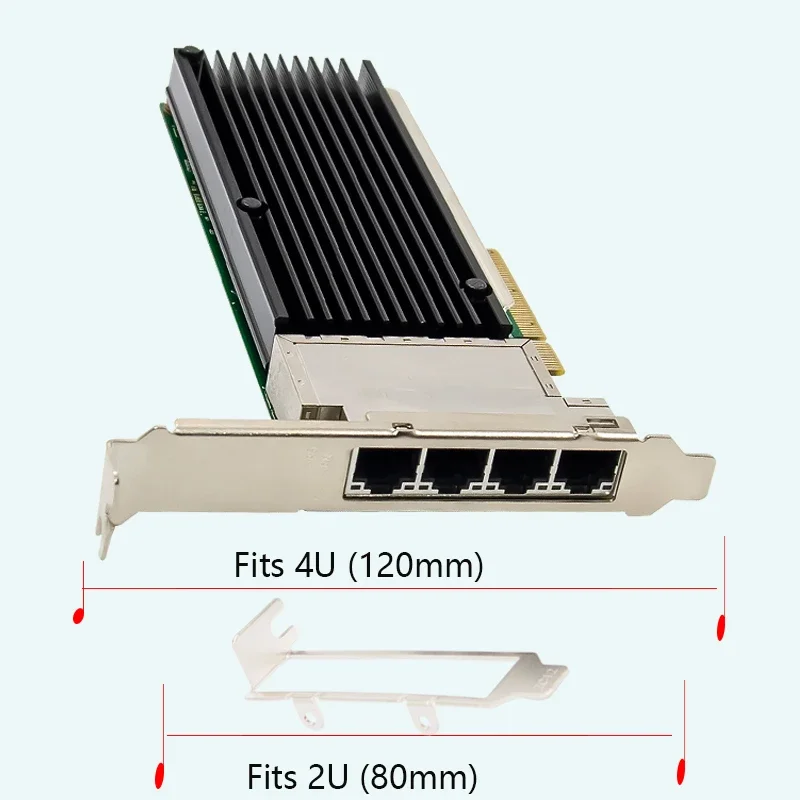 For Intel XL710 4-Port PCI-E 10GBASE-T Ethernet Server Adapter (RJ45) - Compatible with Linux, PC, Soft Router & Vision Capture