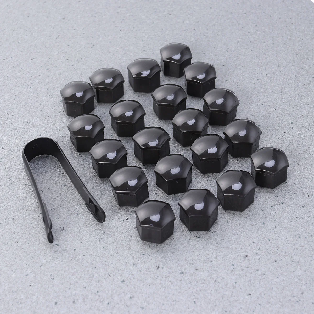 21 in 1 Hexagonal Wheel Nut Covers Bolts Screw Protect Caps 17mm with Clips (Grey) Lug Nut Covers for Car Wheel Decoration