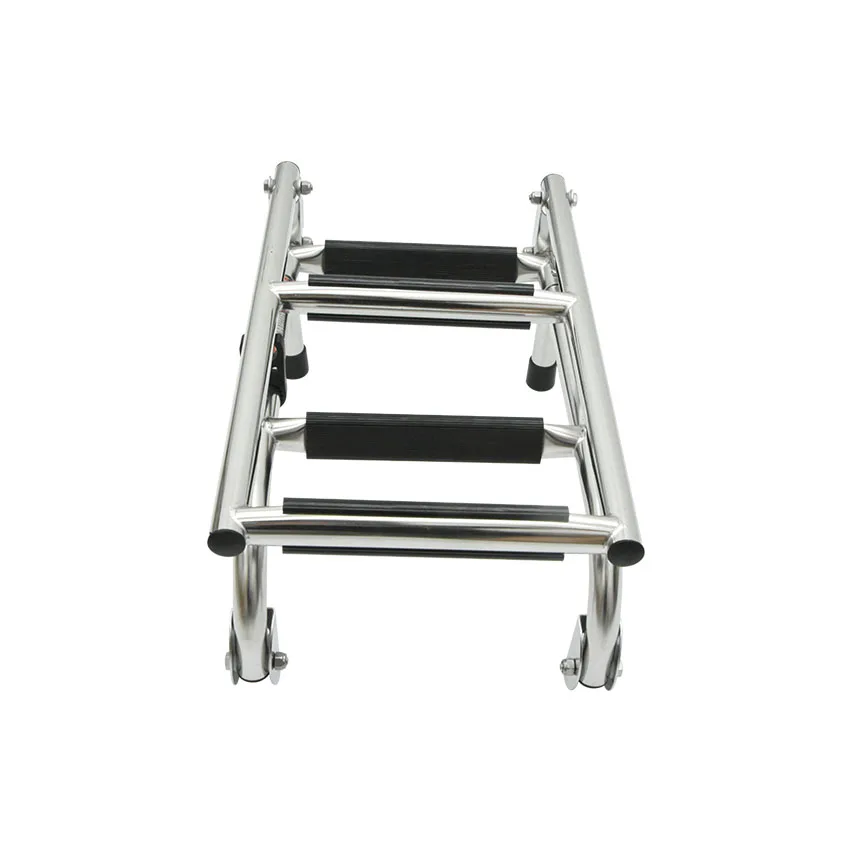 Marine Boat Stainless Steel Telescopic Folding Ladder 4 Step Boat Ladder Boarding Ladder For Marine Deck Outboard Swim Platform