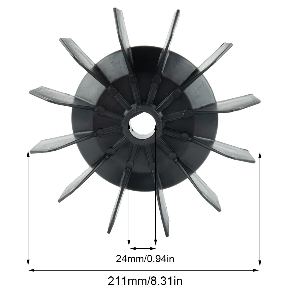 Fan Blade Made from Engineering Plastic for Air Compressors Features a Bore of 24mm and Overall Dimension of 211mm