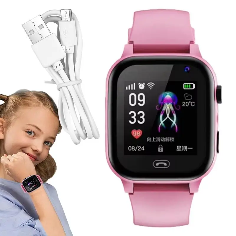 2g ילדים טלפון חכם טלפון sos מיקום מצלמה כרטיס S-IM כרטיס עמיד למים פנס מצלמה שעון מעורר ילדים חכם