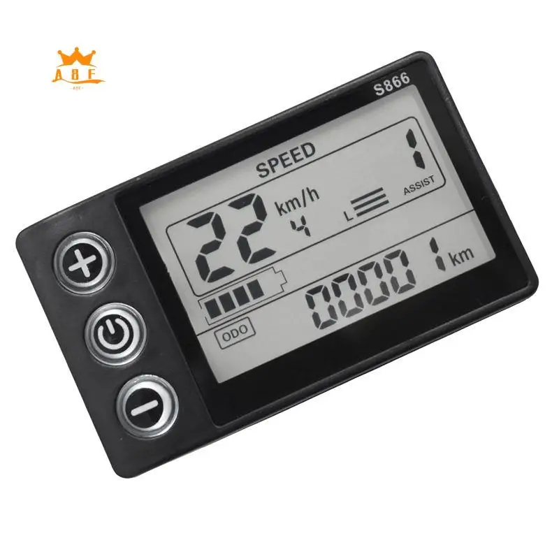 

A08E-Dashboard Controller Plastic 24V 36V 48V 60V S866 Waterproof 6PIN Electric Bike LCD Display For Electric E-Bike Scooter