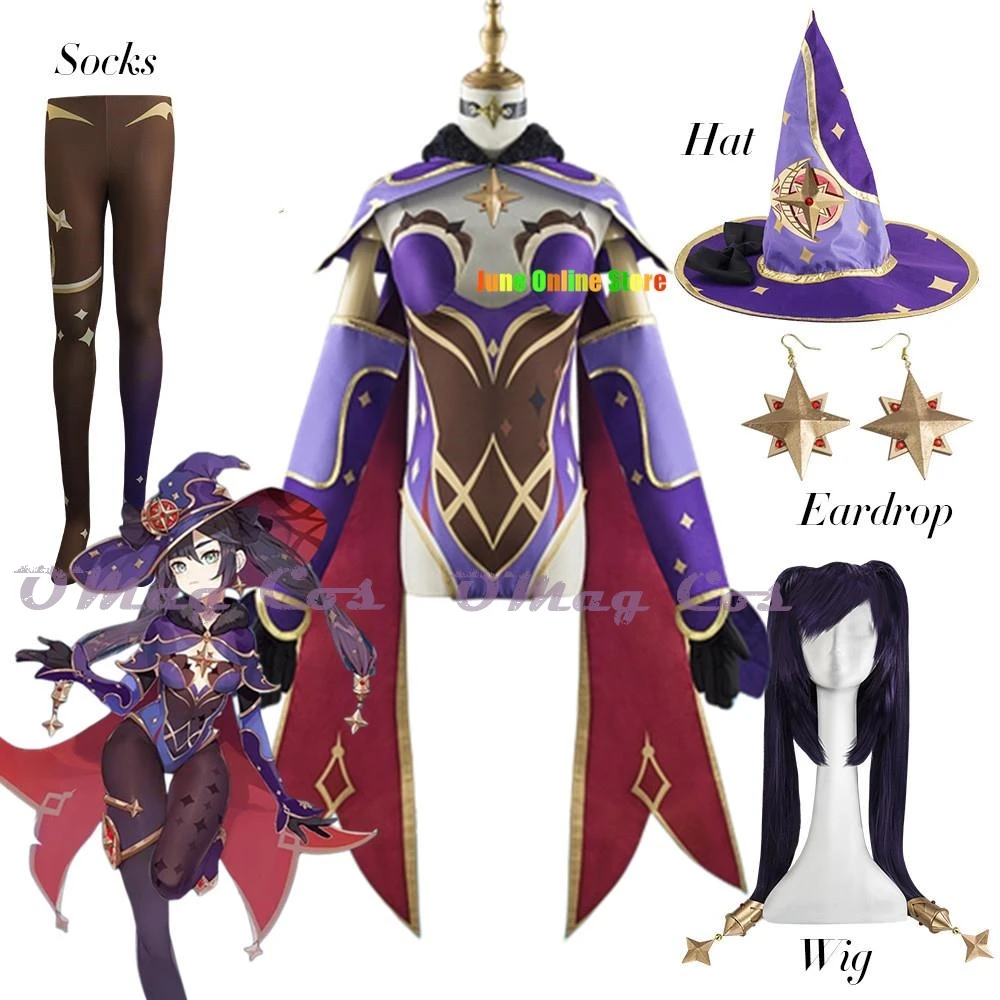 Game Genshin Impact Mona Megistus Astral Reflection Cosplay Costume Special Cute Enigmatic Astrologer