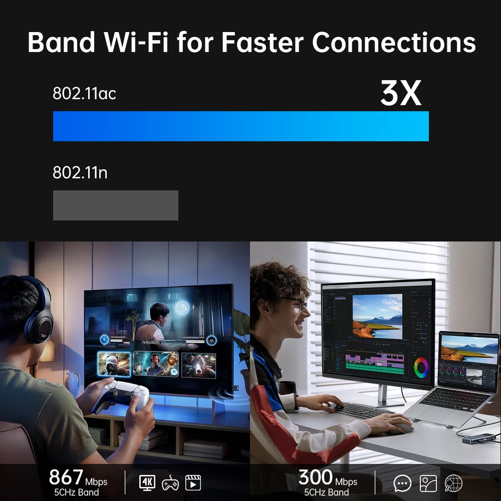 데스크탑용 AC1200 PCIe WiFi 카드 블루투스 5.1 Win10/11용 6dBi 안테나가 있는 듀얼 밴드 무선 네트워크 어댑터용 RTL8822CE