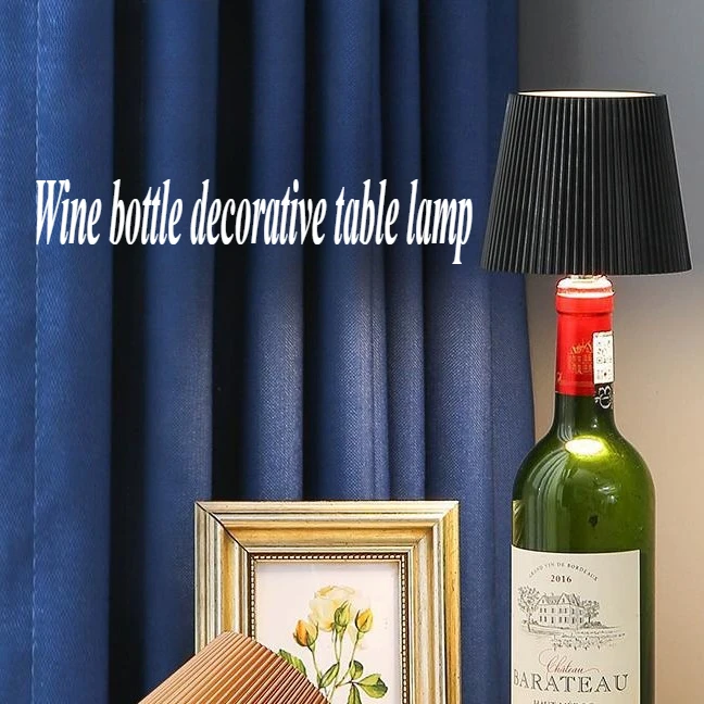 

Wine Bottle Embedded Light Bar Counter Restaurant Atmosphere Creative Night Light Dining Table Decoration Wine Bottle Table Lamp