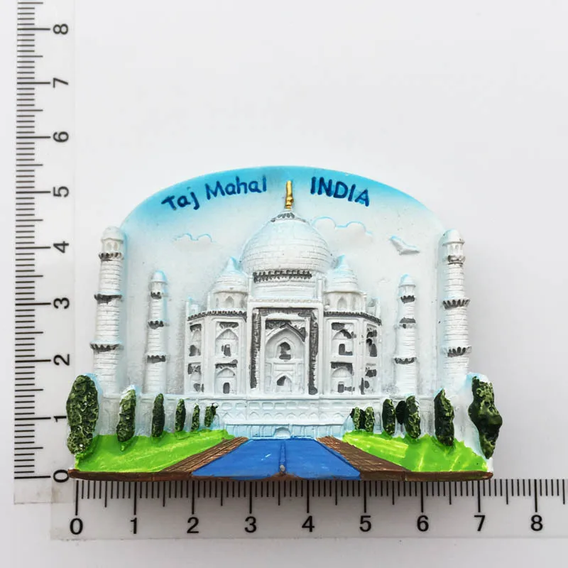 India Travel Souvenir Fridge Magnets Resin New Delhi Stupa Taj Mahal Saree Magnetic Refrigerator Stickers Souvenir Crafts Gift