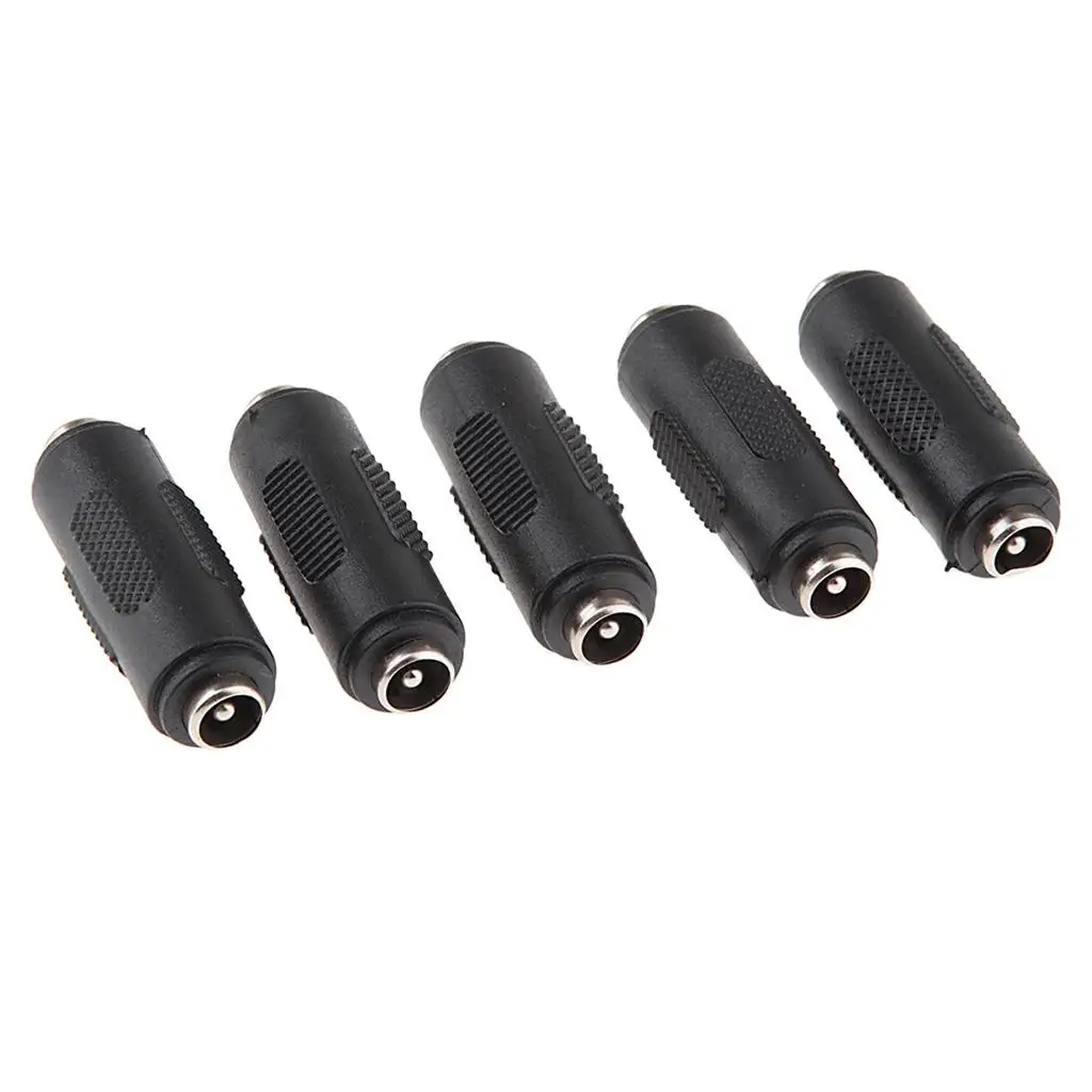 Adaptadores de género de conector hembra a hembra, conexiones de 5,5mm X 2,1mm, 5 paquetes