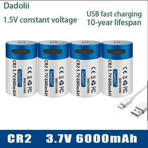 CR2 3.7V 600mAh USB Fast charging battery is a rechargeable lithium battery, suitable for GPS cameras, medical devices