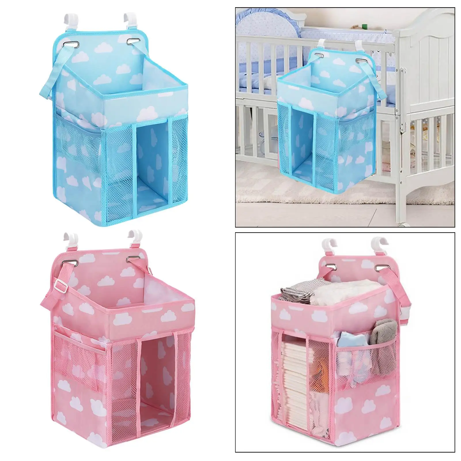 حقيبة بجانب السرير، حقيبة تخزين للتعليق، جيب معلق، ملحقات جيوب قابلة للفصل للأطفال، لمجموعة مفروشات ألعاب جدارية للكلية #1