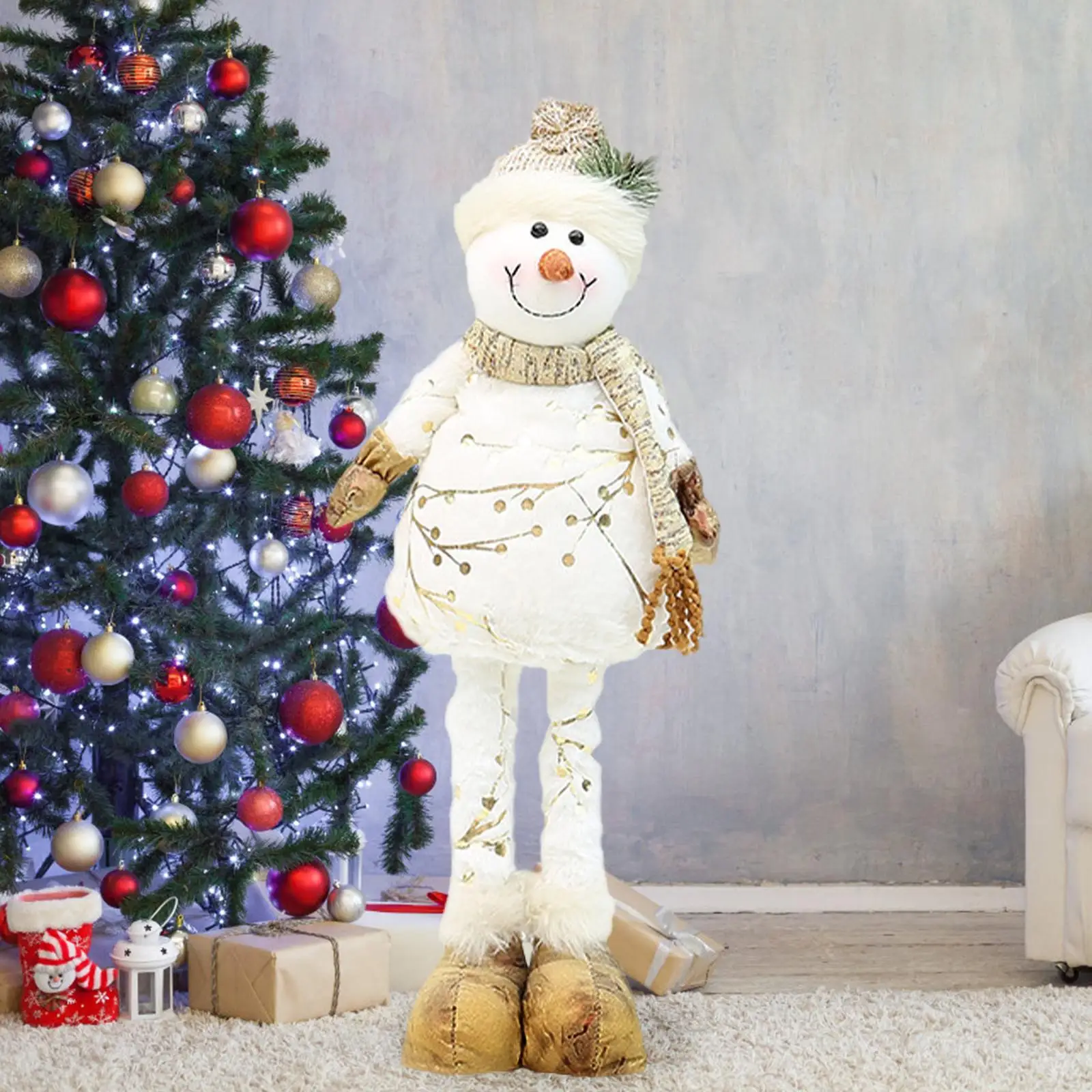 Christmas Snowman Doll Christmas Figurine for Wedding Holiday Children Room