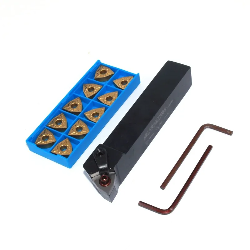 

1pc MWLNR2020K08 Turning Tool Rod +10 Pcs WNMG080404 Carbide Blade Set Series