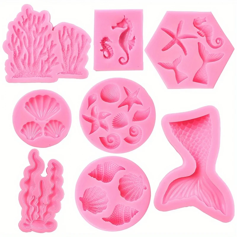 

One Set8Seal fairy-shaped silicone mold，Very suitable for making ocean-themed chocolates、Polymer clay、Candy、Soap, etc。Contains s