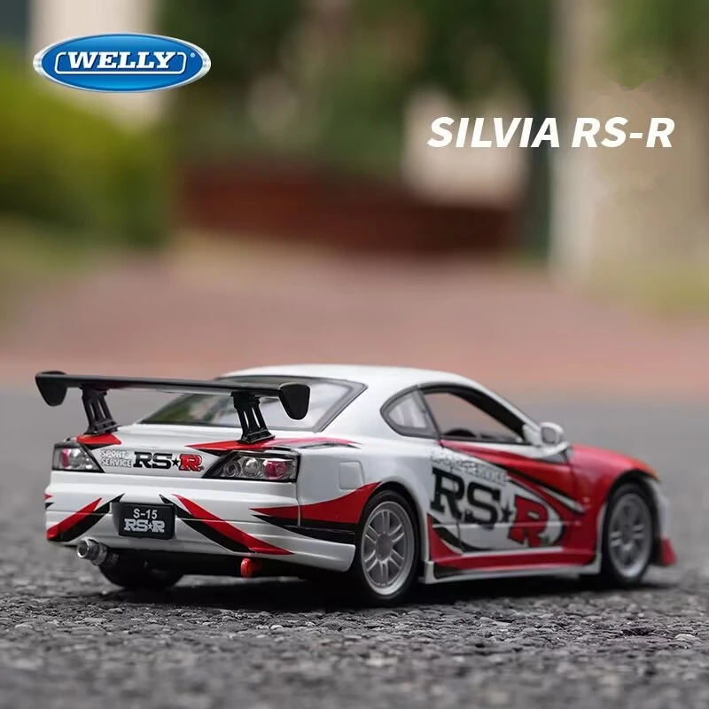 Welly 1:24 Nissan Silvia S15 RSR alliage piste modèle de voiture de course en métal moulé sous pression modèle de voiture de sport Simulation Collection enfants jouet cadeau