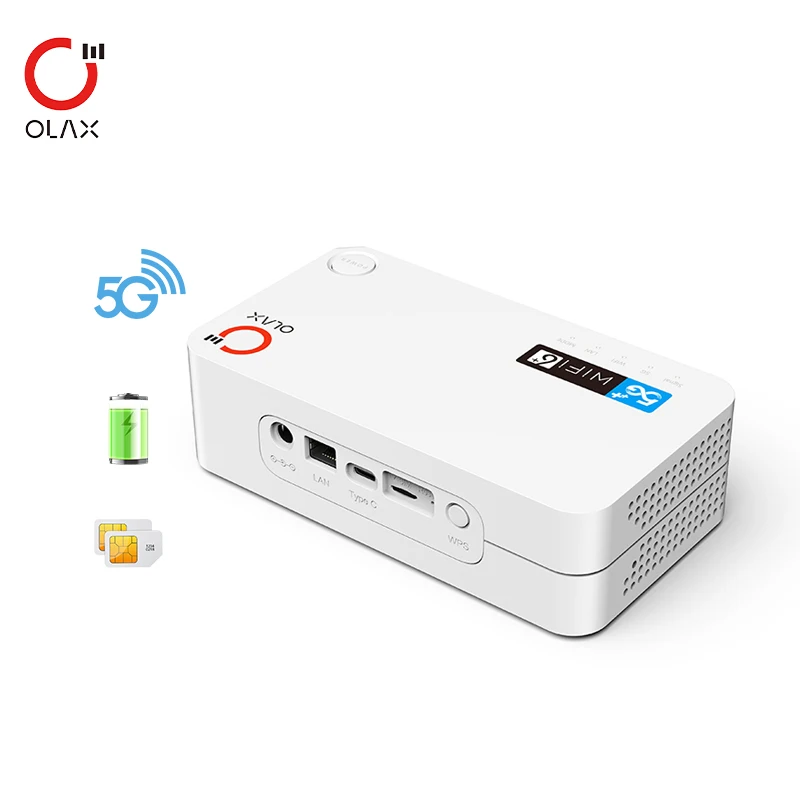 OLAX G5010 1800Mbps Mobile Wifi Wifi6 4G 5G CPE Lte Router 4000Mah Wireless Modem With Sim Card Slot