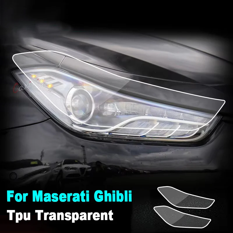 

Для Maserati Ghibli автомобильная передняя фара, пленка из ТПУ, прозрачная защитная пленка, наружная накладка на фару, аксессуары для автомобильных наклеек