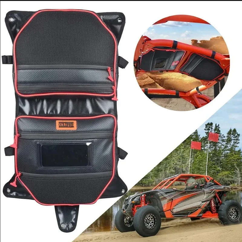 

UTV Accessories Bags Waterproof Overhead Roof Storage Bag Organizer Fits For Can Am Maverick X3 2017 2018 2019 2020 Accessories
