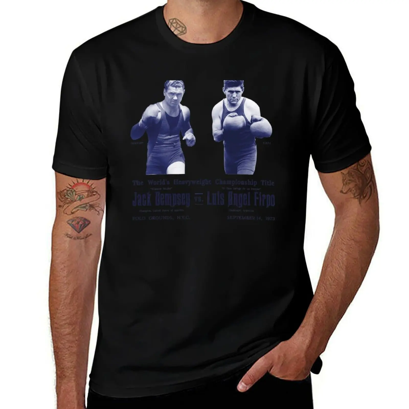 Camiseta camiseta marca t Luis vs Dempsey hombres heavy Firpo 100% camisa camiseta Jack algodón lujo hombre