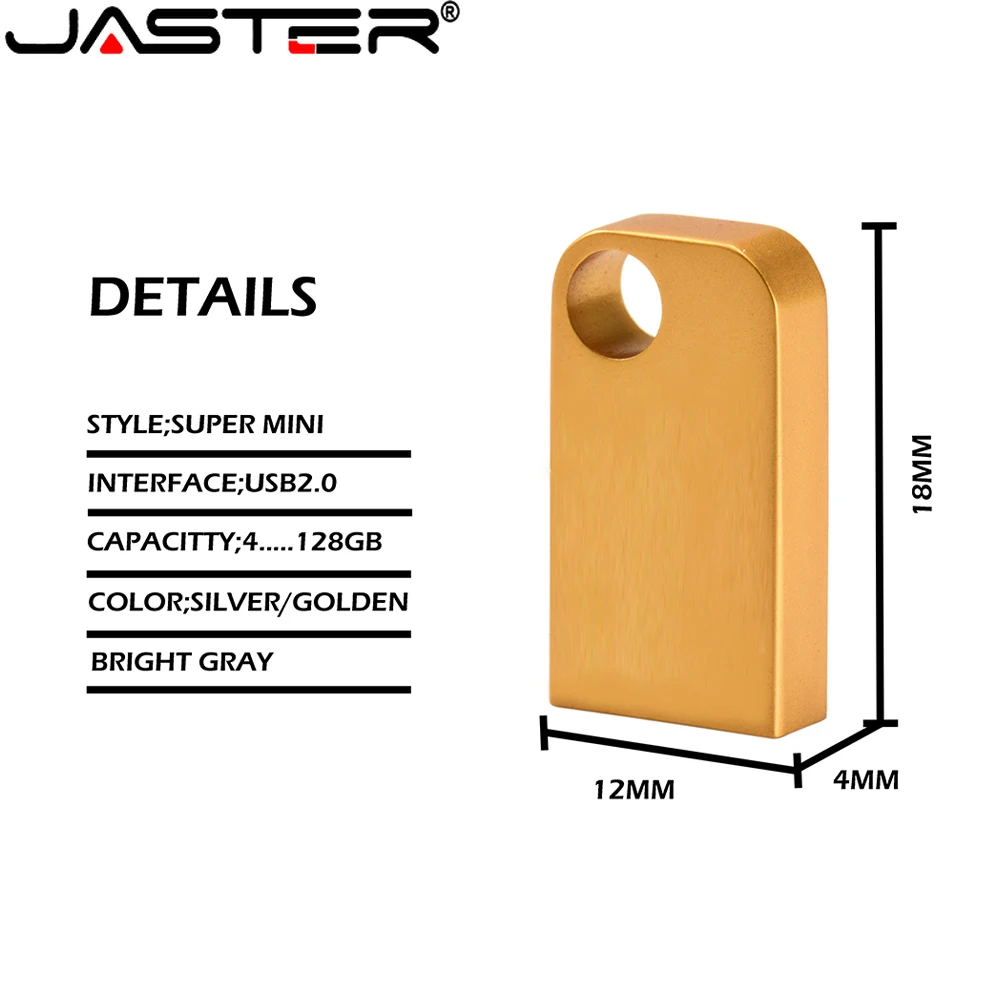 JASTER Thumb USB Flash Drive 128GB 1Pcs Free Logo Pen Drive 64GB Real Capacity Memory Stick 32GB Free Key Chain Pendrive 16GB